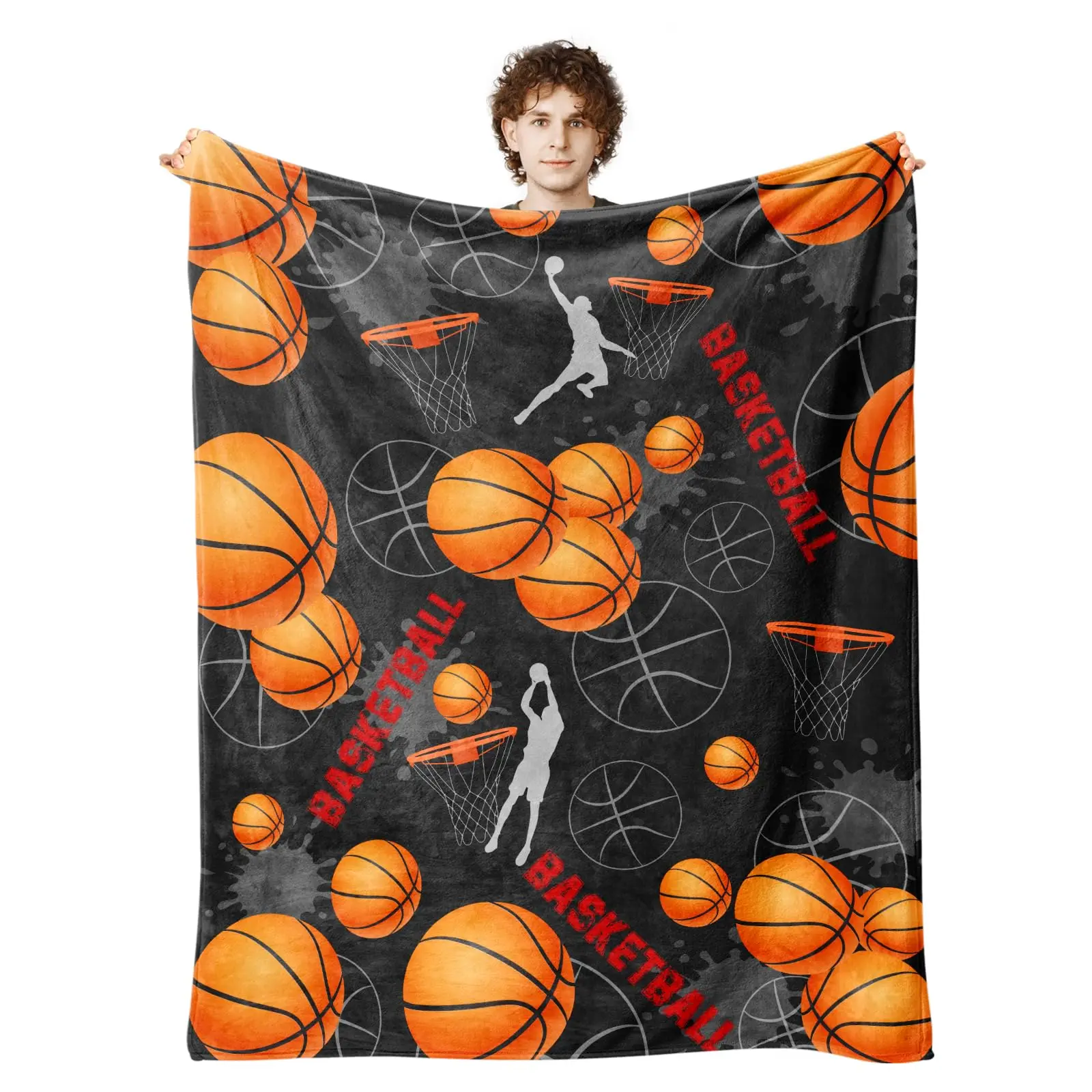 Basketball blanket foR boys, girls and kids. Basketball Gifts foR boys and girls.  soft basketball Gift blanket foR room decoRation and bedding,