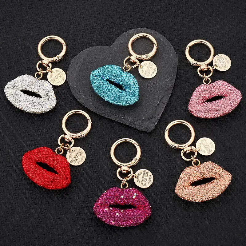 Handmade lip-shaped keychain, minimalist style, perfect for women and ...
