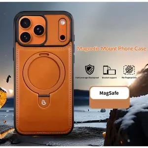 Magnetic Mount Phone Case for iP17 iP16promax MagSafe Full Coverage Shockproof Bracket Support No Fingerprints Smooth Non-slip Surface
