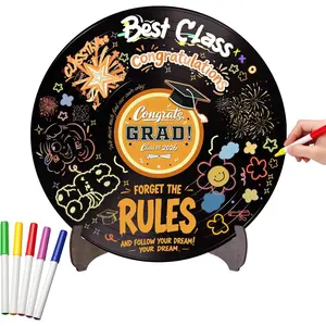 Holkcog Vinyl Record Graduations party Decoration, Black orange Congratulations Grad Signatur Guest Book, Orange Class of 2026 Party Supplies, Funny 2026 G