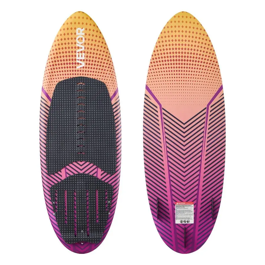 【Summerfinds】 63-Inch Wakesurf Board for Adults (Up to 250 lbs) - Wakesurfing Board with EPS Foam Core, EVA Non-Slip Pad, 3 Tail Fins, UV-Resistant Design, Fun, Buoyancydealsforyoudays