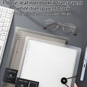 Iron-Clip Loose-Leaf Notebook with 60 Sheets, Four-Color Dividing Lines, One-Button Opening, Ideal for Office Notes and Study Use
