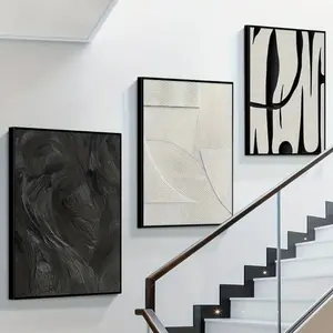 3pcs Abstract Art Canvas Wall Paintings Set with Wooden Frame Decorative Posters for Living Room Bedroom Art Wall Decoration