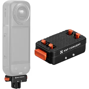 K&F CONCEPT Upgrade Magnetic Quick Release Mount Compatible with Insta360 X5, with 1/4 Screw Hole/Adapter Connection/Safety Lock, Aluminum Alloy Bracket Expansion Base Stand for Ace Pro 2, X4 Air