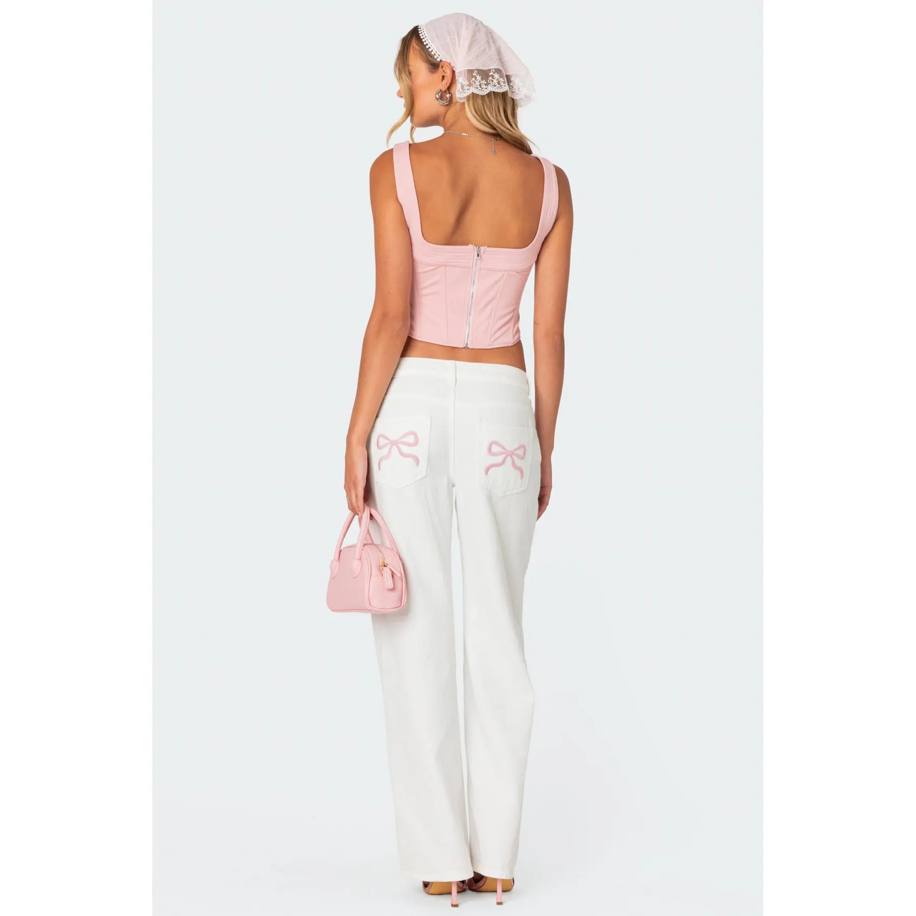 Bow Pocket Low Rise Baggy Jeans
