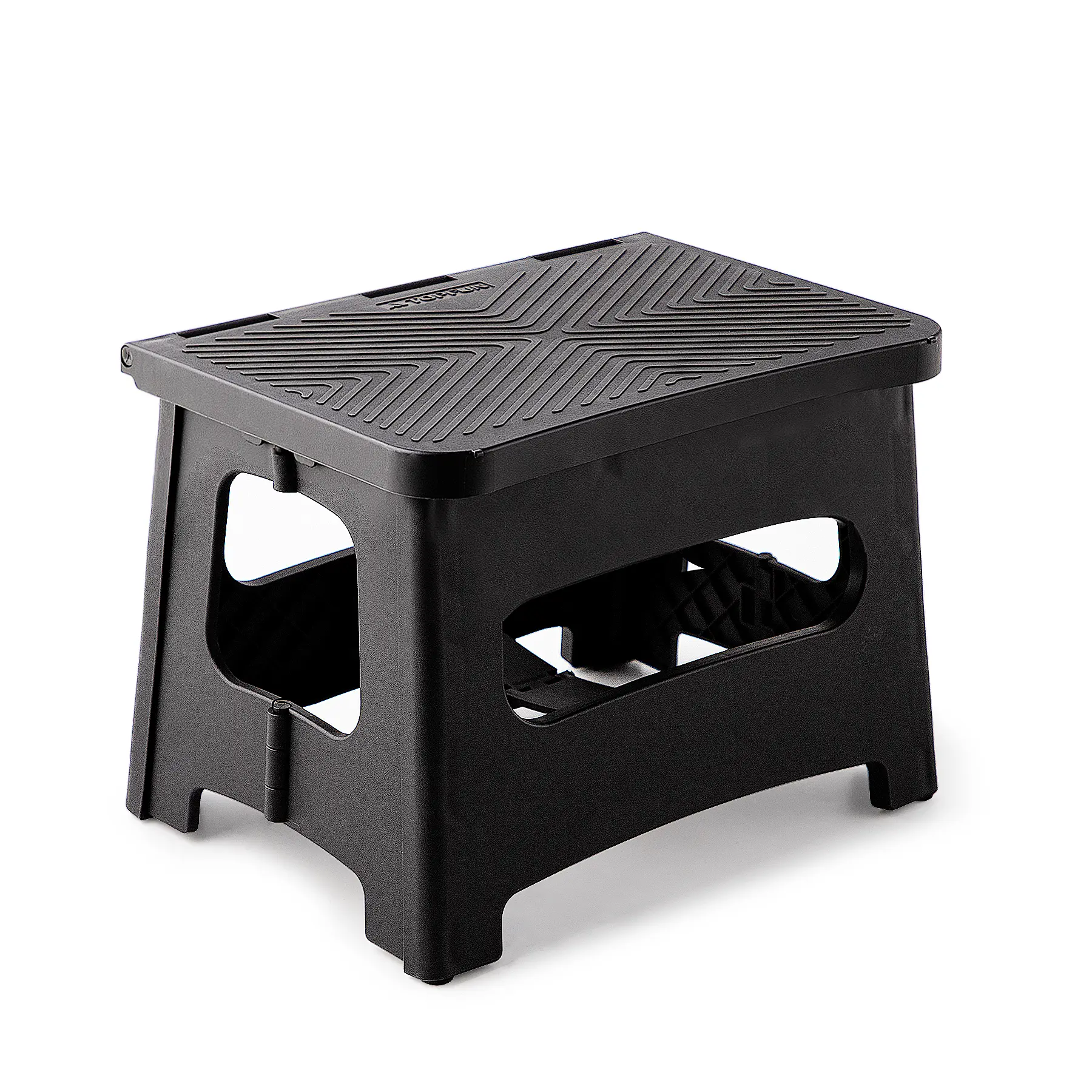 9 Inch Folding Step Stool, Portable Non-Slip Foot Stool with 300 lb Capacity, Durable Polypropylene, Compact Foldable Design for Kitchen, Bathroom, Office, Camping, Garden, Black