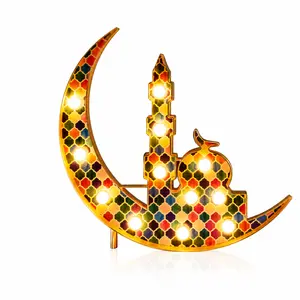 Moon Mosque Decor – Islamic Eid Crescent Home Decoration LED Light