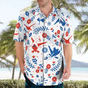 PKM Anime Cartoon Hawaiian Sets - Casual Tee Tops, Cotton Streetwear Top, Crewneck Shortsleeve Tee, Ideal for Family Beach Trips This Summer