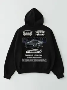 Camaro LT1 Gen6 Retro Performance Icon Graphic Legacy Classic Automotive Fan-Inspired Unisex Pullover Hoodie