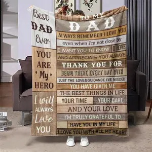 Letter Pattern Slogan Print Blanket, Modern Style Soft Warm Throw, Soft Cozy Blanket, Air-conditioned Room Blanket, Warm Nap Blanket for Home & Office, Gift for Dad