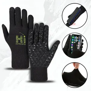 Hawaii Pattern Winter Thermal Gloves NonSlip Grip Knitted Gloves for Outdoor Sports Hiking Running Fashion Accessories Suitable for Men Women Adults Cold Weather Warmth Comfortable Holiday Christmas Thanksgiving Birthday Gift Idea