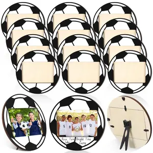 12Pcs Soccer Picture Frame Set – Wooden 4x6in Photo Frames for Table Centerpieces, Football Theme Party Decorations, Desktop Display for Home & Office