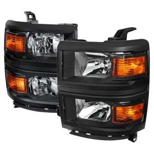 2014-2015 Chevrolet Silverado 1500 Factory Style V2 Headlights (Matte Black Housing/Clear Lens)