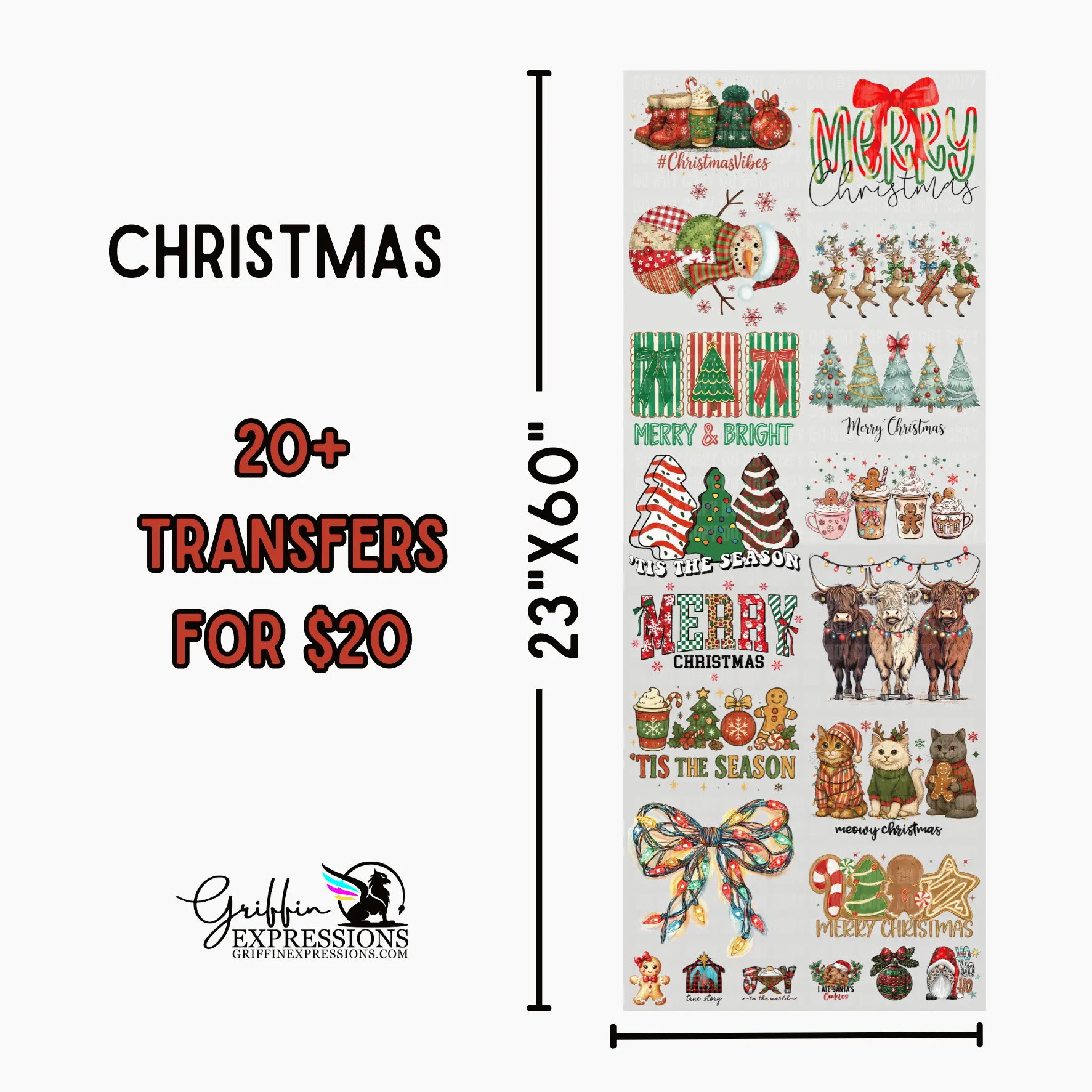 Christmas | Dollar Deals DTF Transfer Gang Sheet For Graphic Tees