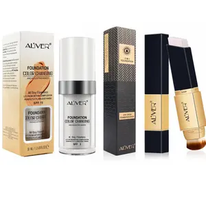Aliver Foundation Stick Two-In-One Concealer with Makeup Brush, Aliver Color-Changing Foundation Liquid, 2-Piece Set, Flawless Foundation, Perfect for Daily Use