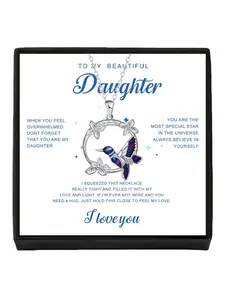 Hummingbird Garland Necklace Unique luxury hummingbird garland pendant with gradient glazed finish, fade-resistant forest-style elegant necklace.Comes with a greeting card for daughter, perfect birthday gift and mysterious present for various festivals.