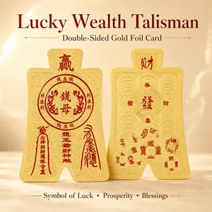 Lucky "FA" Manifestation Card - Eastern Feng Shui Amulet for Positive Energy & Good Vibes Custom Holographic Cards Dollars