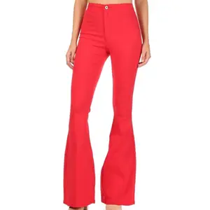 Lainey RED Flares Ultra-Stretchy High Rise Flares for Women - Show-Stopping Silhouette - Available in Sizes 0-16