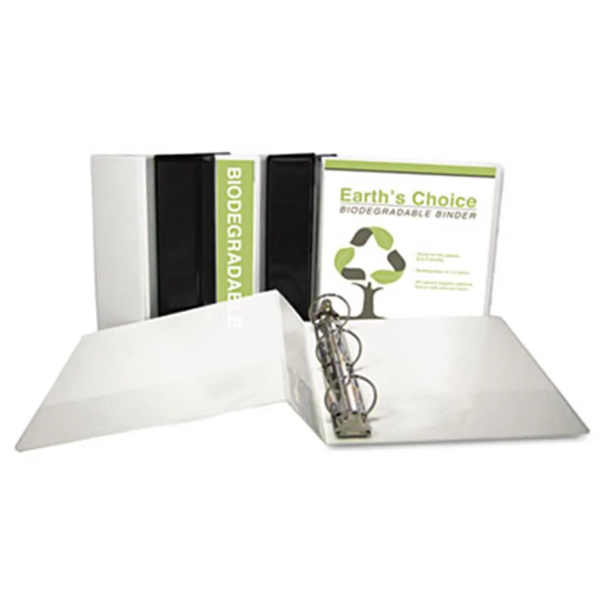 Samsill 18997 EcoChoice Recycled Round Ring View Binder - 4 White, Reusable, Biodegradable, Ideal for Customized Presentations, Long Shelf Life