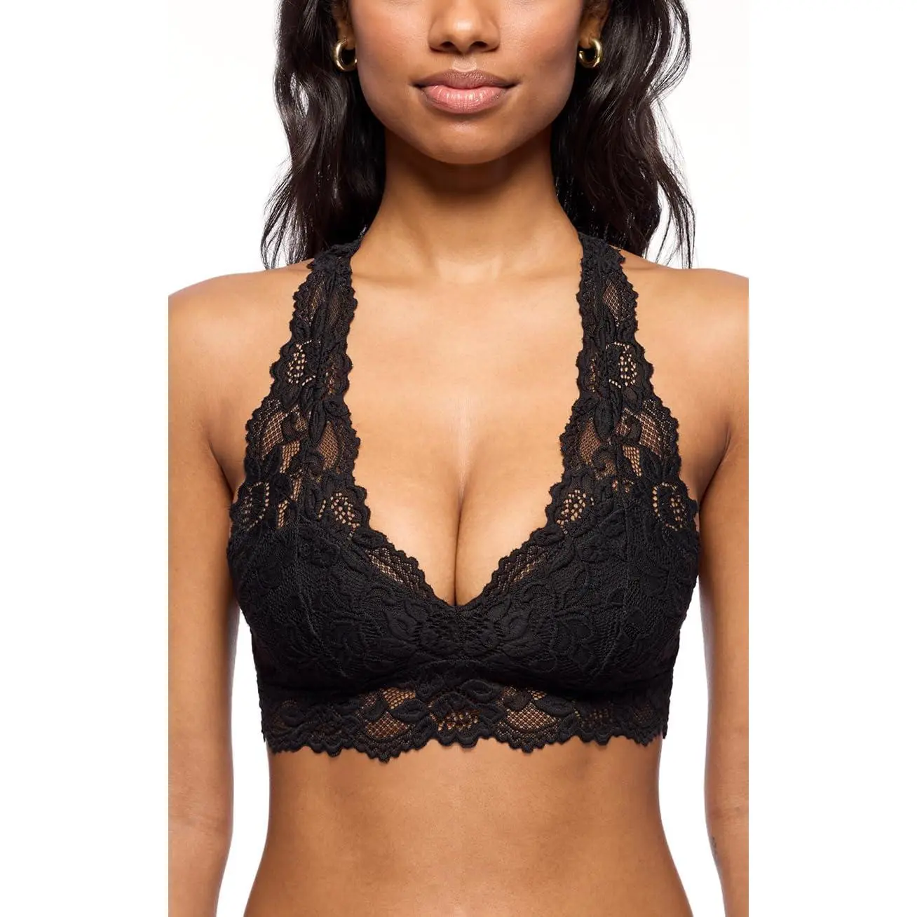Lace Bralette for Women, Unpadded and Unlined Wireless Bra, Perfect Racerback Everyday Lingerie Valentine's Day Gift Womenswear Bridal Elegance Elegant Piece Yifanyou Sports