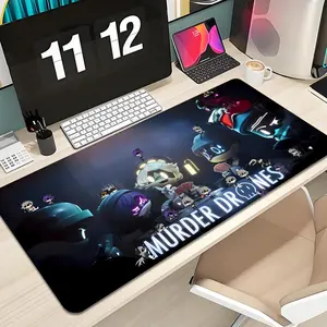 Murder Drones Mouse Pad Design XXL 1000×500mm 900×400mm 800×400mm 600x300mm Large Gaming Mouse Pad - Extended, Thick, Non-Slip Rubber Base Desk Mat with Precision Stitched Edges - Washable Large Desk Pad