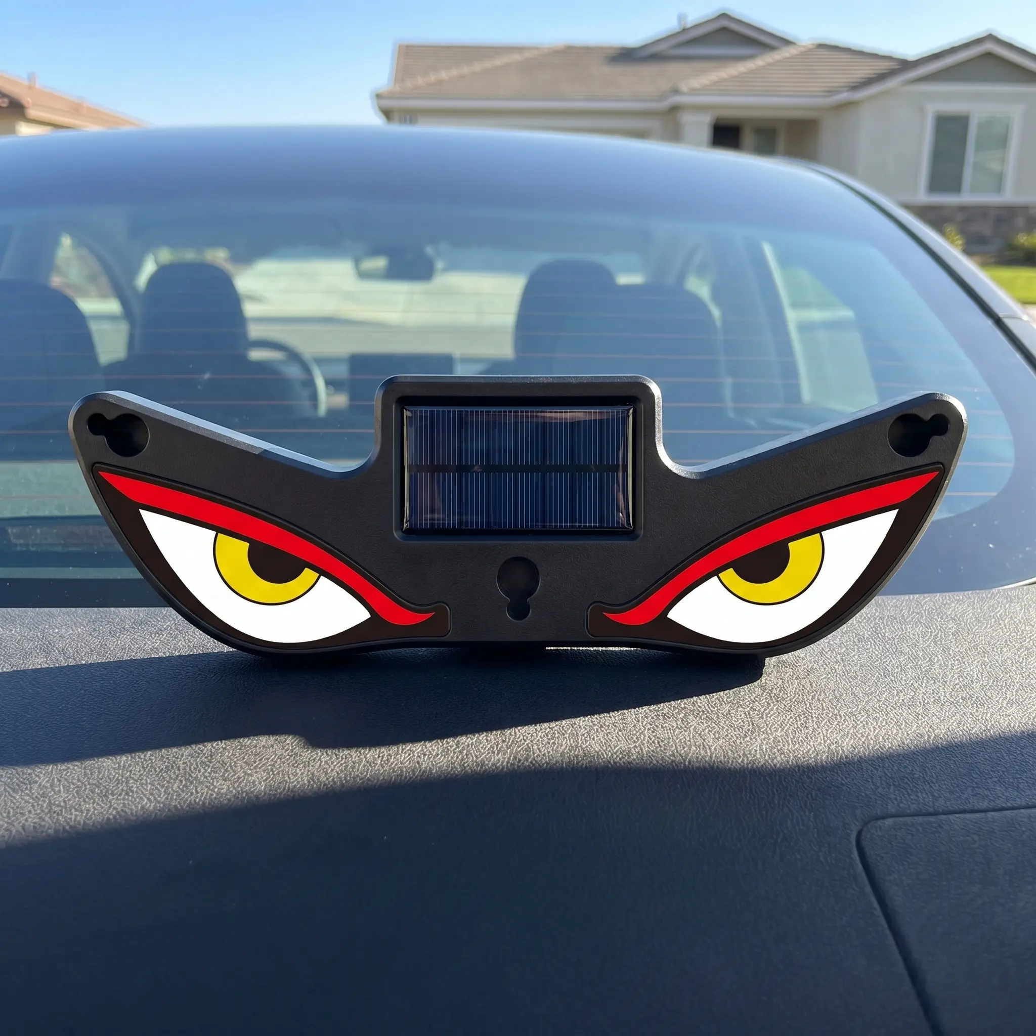 Car Rear Window Dynamic LED Display – Vampire Devil Eye Emoji Panel, Auto Decorative Light