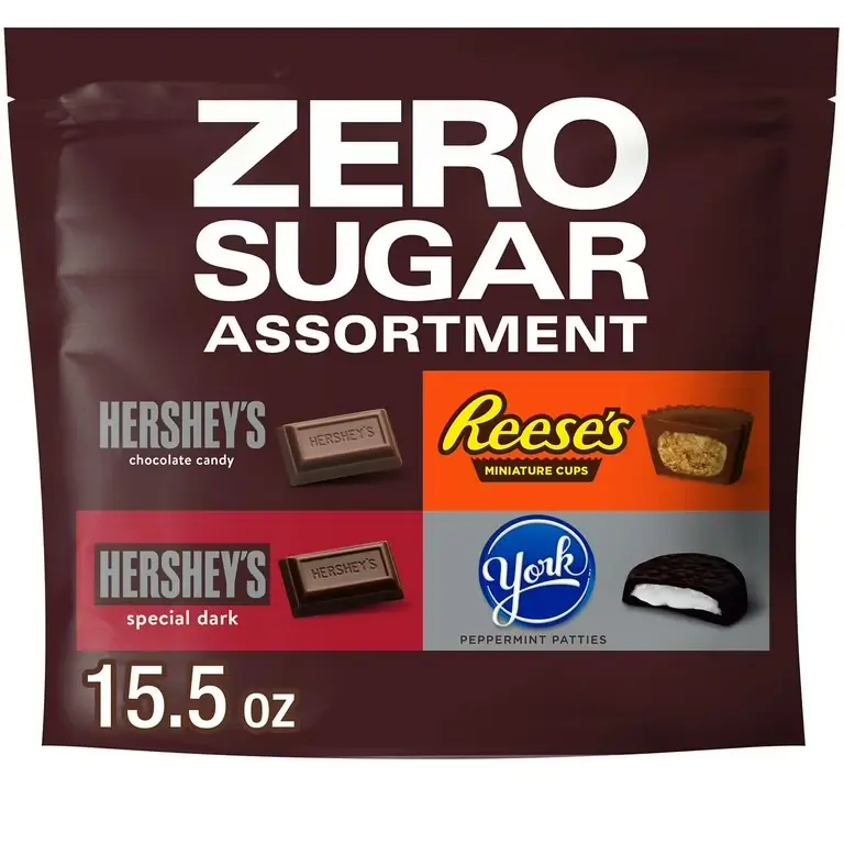 Hershey's Zero Sugar Assortment - 15.5 oz Bag with Reese's Miniature Cups, Hershey's Special Dark, and York Peppermint Patties