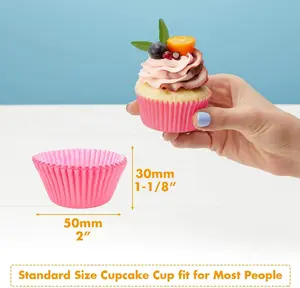 600 Pcs Cupcake Liners Cupcake Wrappers Cupcake Paper Baking Cups for Cake Balls, Muffins, Cupcakes and Candies, Assorted Bright Colors