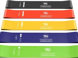 Resistance Bands Set for Men and Women - Pack of 5 Elastic Bands for Home Gym, Free Carrying Bag, Great Fitness Equipment for Training and Yoga