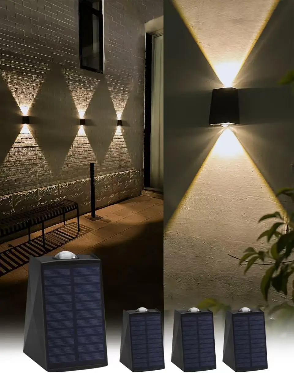 Mrzxy Solar Lights Outdoor Waterproof Up and Down Solar Wall Lights Outdoor Dusk to Dawn for House, Garage, Exterior, Sconce, Light Up Your Space, Outdoor Solar Garden Lighting