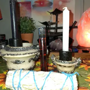 Aura Elevate Demonic Energy Removal Ritual Kit Creolina Cleanse Black Candle Banishing White Light Protection for Home Spirit Cleansing