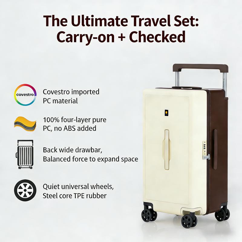 BOGO FREE!  | D.KWEN 2-Piece Luggage Set | Premium 4-Layer German PC | Anti-Scratch Hard Shell | Wide Handle for Stability | 3:7 Expandable Storage | TSA Lock | Waterproof Lining | Silent TPE Wheels | Carry On Suitcase for Travel Traveling Bag