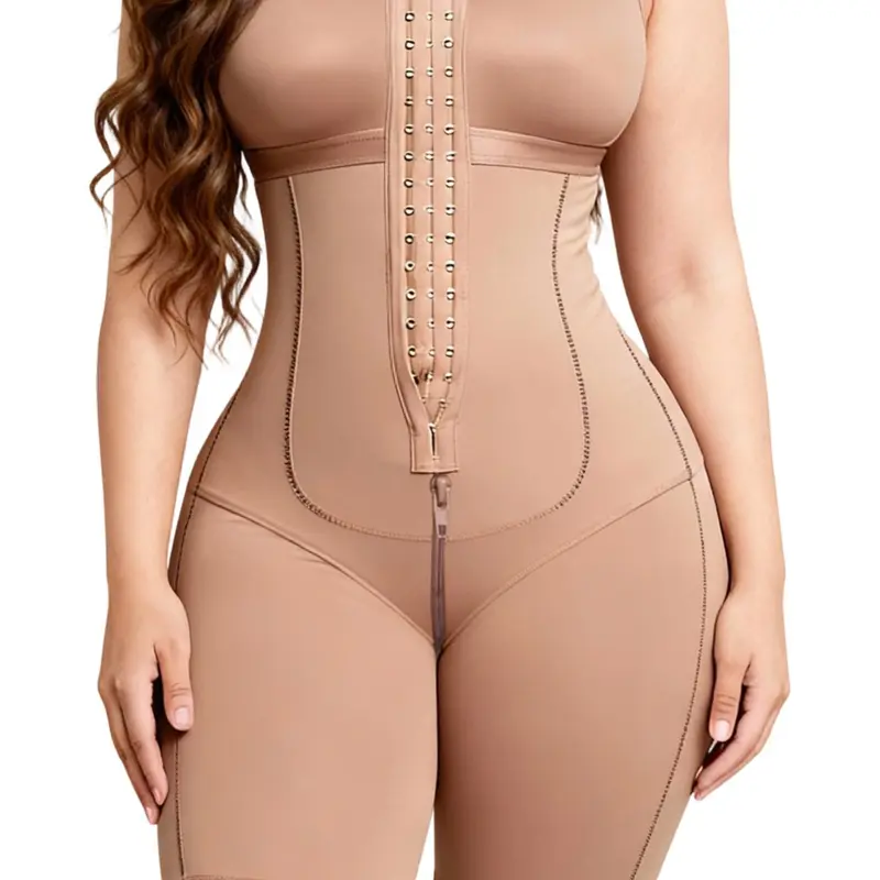 ZGQNBelle Women's Colombian 1-Piece Faja Shapewear Bodysuit - Double Waist Trainer, Tummy Control Full Body Shaper with Hip Lift, Butt Lifter, Spandex Hip Compression, Body Contouring for Postpartum Use + Free Gift