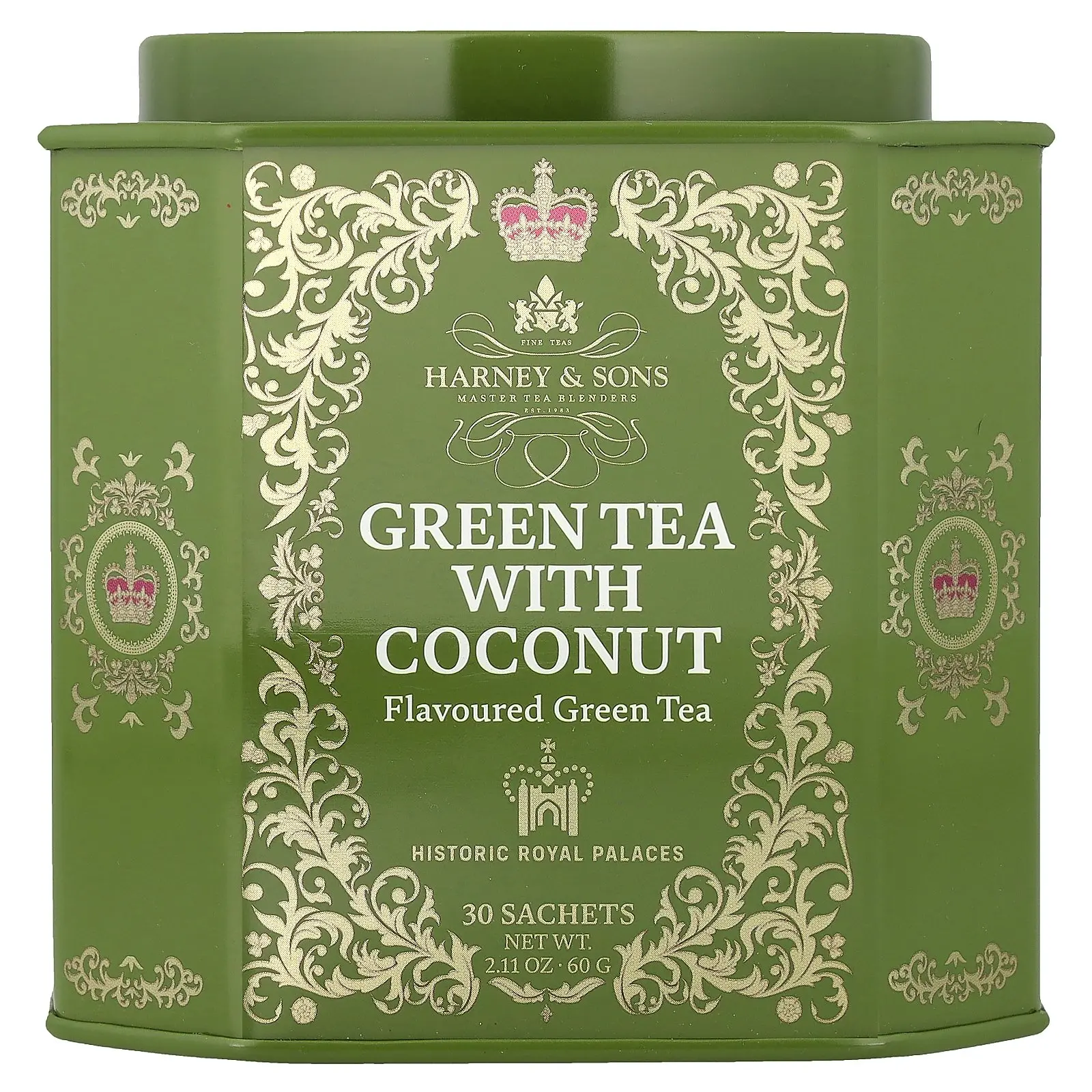 Harney & Sons Green Tea with Coconut, 30 Sachets, 2.11 oz (60 g ...