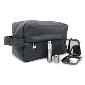 Youzey Men's Travel Dopp Bag, Compact Mirror &Travalo Trio