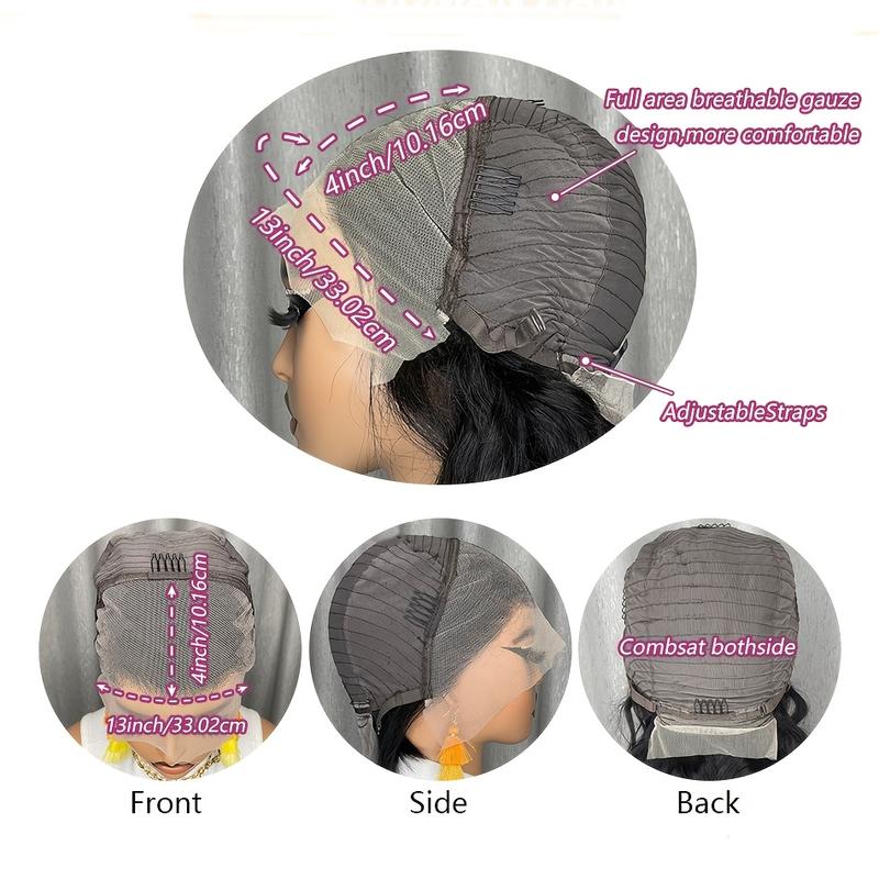 New Fashion 13x4 HD Lace Closure Bob Human Hair Wig - Loose Wave 10 Inch Natural Look Wig for, 150% Density Bob Cut Wigs with Breathable Lace Frontal, Lace Front Wig, Realistic Hairpiece