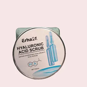 Erha21 Hyaluronic Acid Scrub Dual Function Sea Salt Face Scrub & Moisturizer for Exfoliation Hydration Daily Exfoliant for Smoother Hydrating Skin Repair