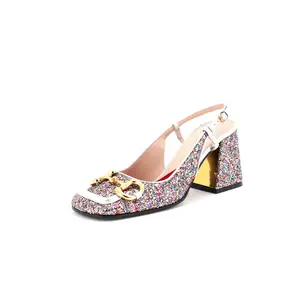 Pre-owned Gucci Women's Lovelight Horsebit Slingback Pumps Glitter by Rebag