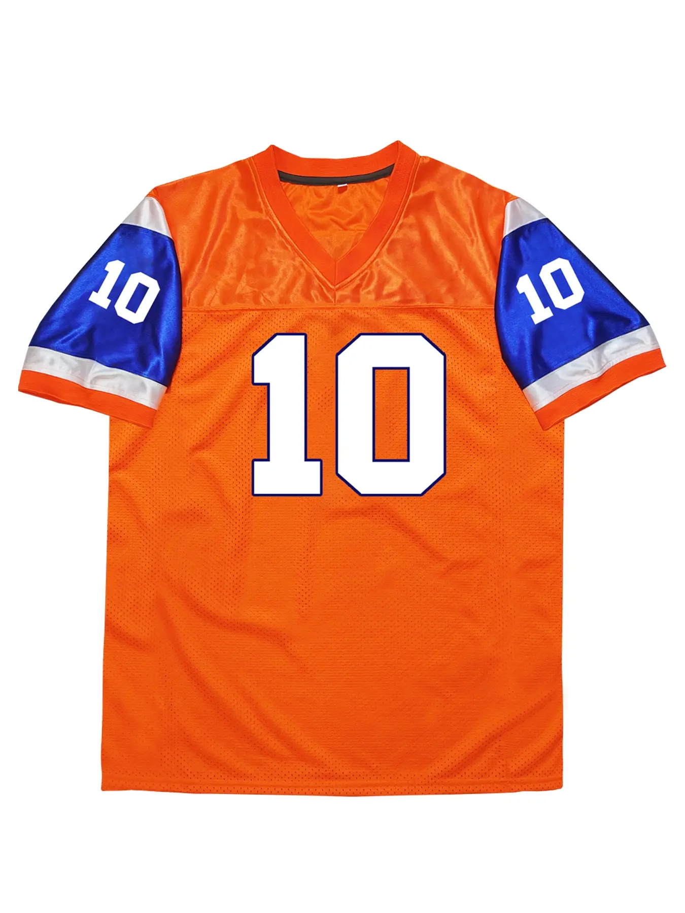 Men's Orange Breathable Retro Mesh Rugby Shirt - Embroidered V-Neck Short Sleeve, Loose Fit All-Season Training Top for Sports, Outdoor & Casual Wear, Athletic Apparel, Sporty Design, Durable Stitching, Performance Apparel, Fitness Lovers