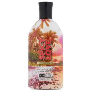 Spicy Love Tanning Lotion – 10,000X Crazy Dark Tanning Lotion – Tanner with Anti-Orange Technology and Tattoo Protection – Black Body Bronzer Made in the USA – Hydrating Formula