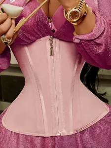 1 Count Pink Waist Trainer With Zipper, Fajas, High Compression Waist Cincher For Women, 2-In-1 Waist Trainer With Hooks, Breathable Tummy Control Shapewear For Yoga, Fitness, Workout, Suitable For Summer, Gift for Her, Underwear