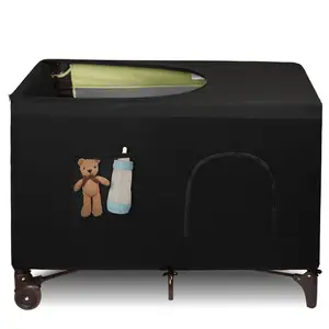 Blackout Cover for Pack N Play - Crib Blackout Cover Tent - Cover - Breathable Travel Crib Tent - Stretchy Blackout Tent()