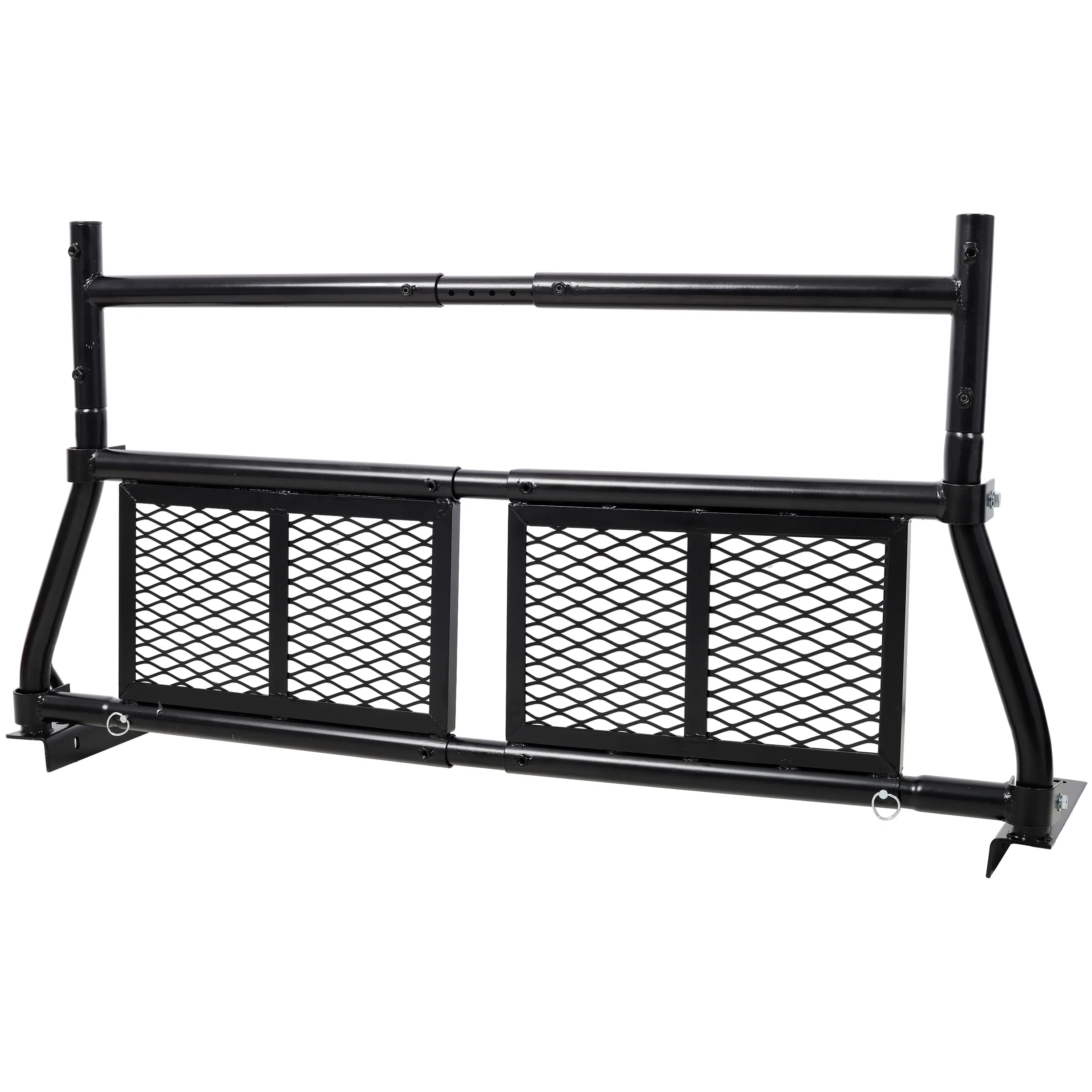 Adjustable Steel Truck Back Rack Pickup Headache Rack with Mesh Window Protector Black Bed Frame