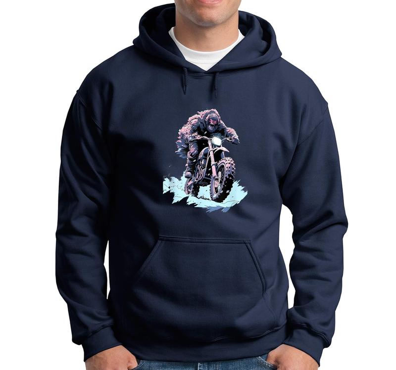 Dirt Bike Bigfoot Ice Racer Motorcycle Ice Racing Hoodie