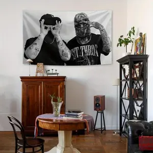 Suicide Music Funny Bedroom Tapestry, Cool Art Wall Hanging for Boys and Girls Room Decor, Polyester Peach Skin Velvet, Woven Shabby Chic Design Decorative