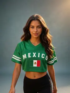 Mexico Crop Top Jersey Cropped Jersey For American Fan