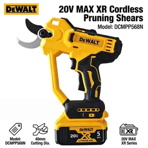 DEWALT DCMPP568N 20V XR Cordless Electric Pruner, 40mm Cutting Capacity Branch Shears with Non Stick High Carbon Steel Blade, Soft Trigger Control and Safety Lock for Tree Branches, Shrubs, Orchards, Farms and Landscaping Applications