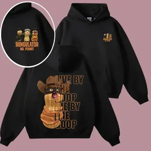 [Made in USA] The Burnt Peanut Bungulator Goop Hoodie – Funny Cowboy Peanut Graphic Hoodie, Unisex Streetwear Pullover, YouTuber Fan Merch, Casual Oversized Hoodie