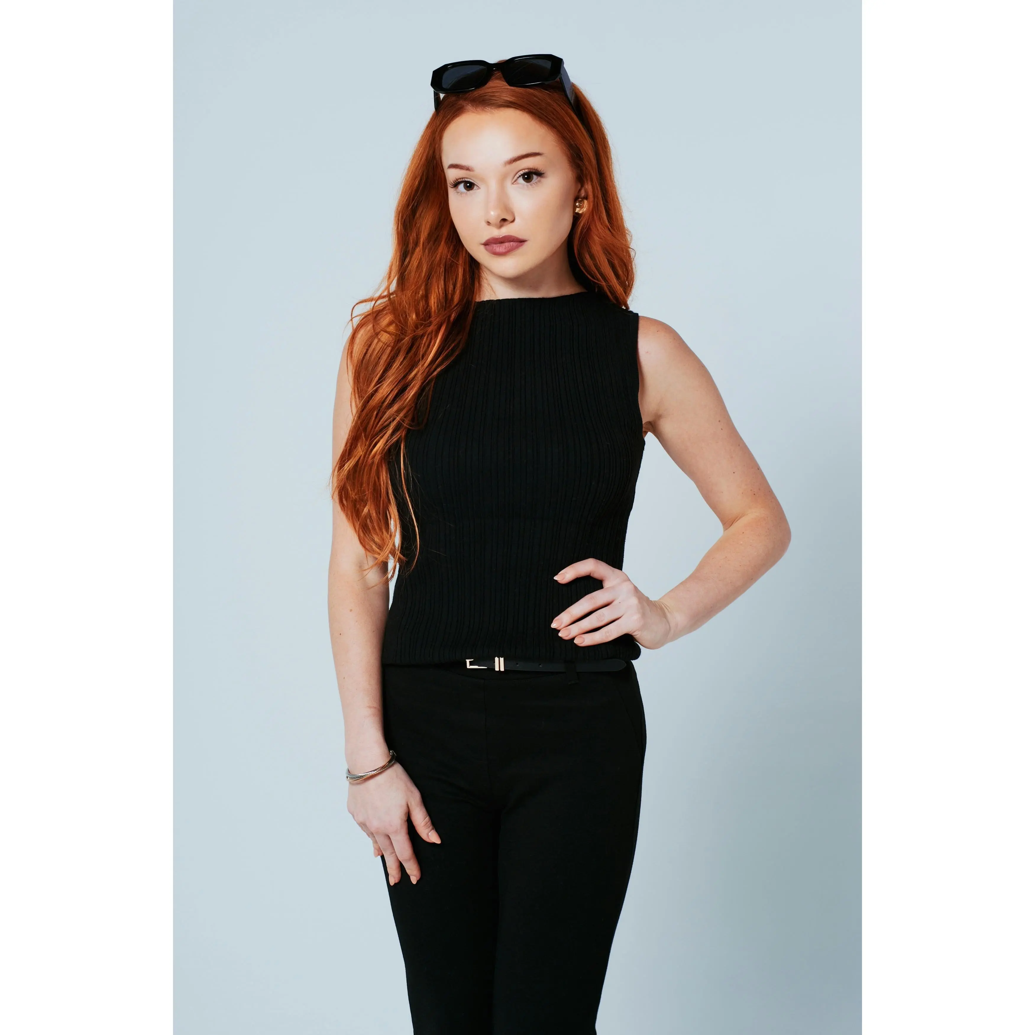 The Sylvie Cashmere Blend Top –Noir │ Petite