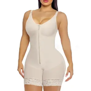 Shapefit Women's Fajas Colombianas Shapewear High Compression Tummy Control Butt Lifter Body Shaper with Zipper Postpartum Recovery Bodysuit Mono